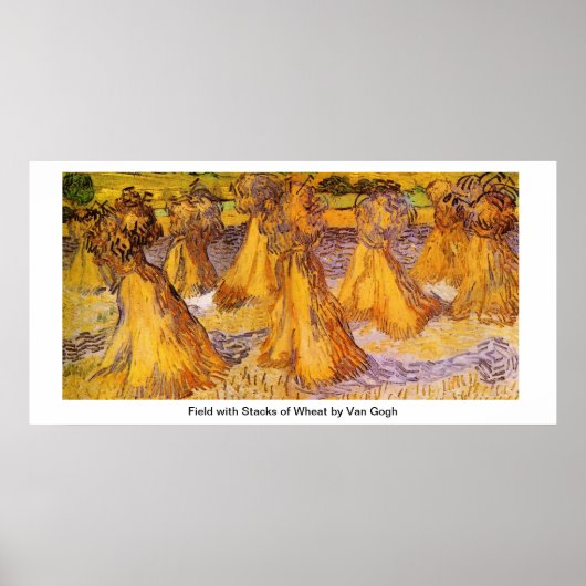 Gebied met Stacks of Wheat by Van Gogh Poster (Voorkant)