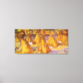 Gebied met Stacks of Wheat door Van Gogh. Canvas Afdruk