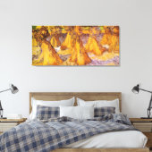 Gebied met Stacks of Wheat door Van Gogh. Canvas Afdruk (Insitu (Slaapkamer))