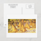 Gebied met Stacks van Wheat Van Gogh Fine Art Briefkaart (Voorkant / Achterkant)