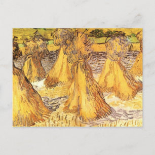 Gebied met Stacks van Wheat, Vincent van Gogh Briefkaart