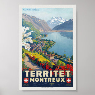 Gebied Montreux Vintage Poster 1924