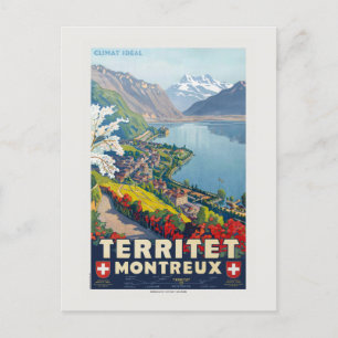 Gebied Montreux Vintage Poster 1924 Briefkaart