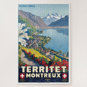 Gebied, Montreux, Zwitserland Vintage Travel Legpuzzel