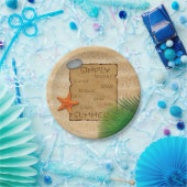 Gebied op de zand-achtergrond - Bord papier (Feest)