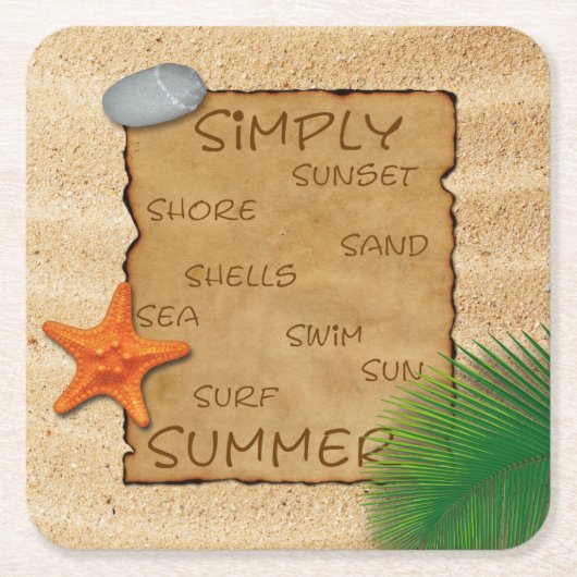 Gebied op de zand-achtergrond - Onderzetter papier (Voorkant)