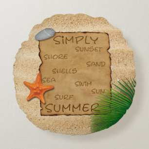 Gebied op de zand-achtergrond - Ronde Pillow Rond Kussen