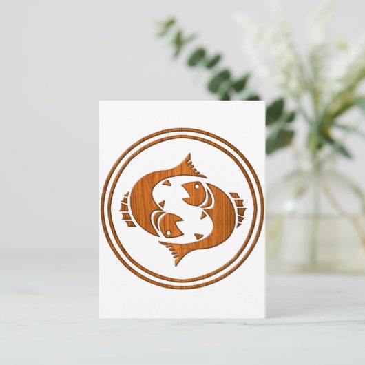 Gebied Pisces Zodiac Fish Astrology Sign Briefkaart (Staand voorkant)
