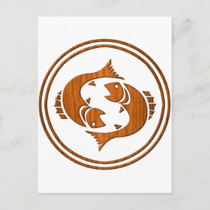 Gebied Pisces Zodiac Fish Astrology Sign Briefkaart