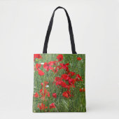 Gebied rode papaver tote bag (Voorkant)