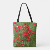 Gebied rode papaver tote bag (Achterkant)