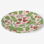 Gebied van Aardbeien op crème achtergrond Papieren Bordje (Gekanteld)