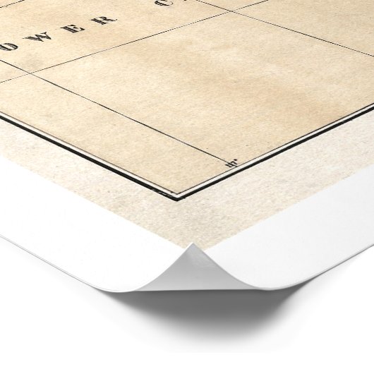 Gebied van Arizona kaart 1876 Poster (Hoek)