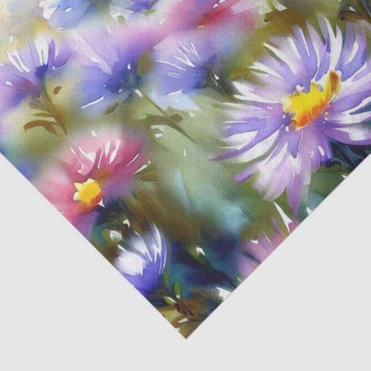 Gebied van Bloemen-Aster (A) Waterverf Tissuepapier (Detail)