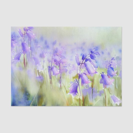 Gebied van Bloemen-Bluebell (C) Waterverf Tissuepapier (Voorkant)