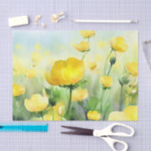 Gebied van Bloemen-Buttercups (B) Waterverf Tissuepapier (Craft)