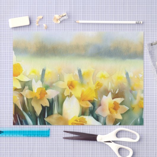 Gebied van Bloemen-Daffodil (B) Waterverf Tissuepapier (Craft)