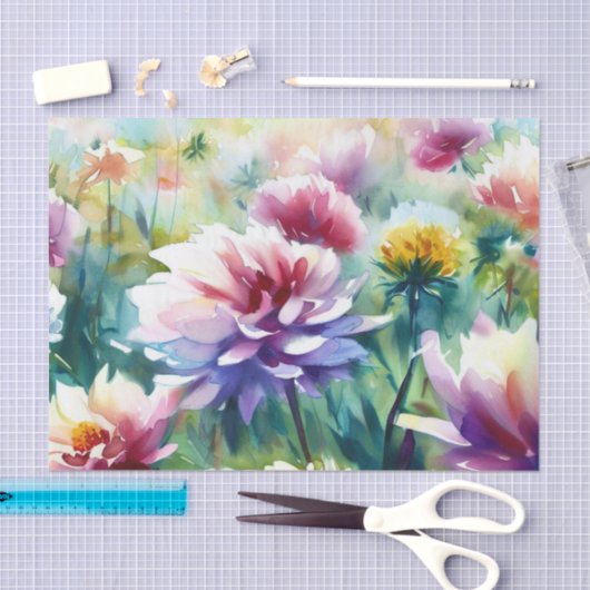 Gebied van Bloemen-Dahlia (A) Waterverf Tissuepapier (Craft)