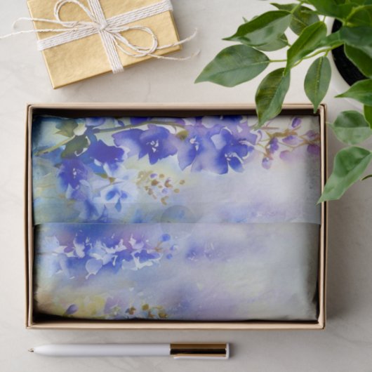 Gebied van Bloemen-Delphinium (D) Waterverf Tissuepapier (Geschenk)