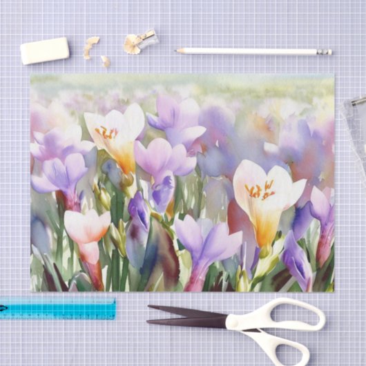 Gebied van Bloemen-Freesia (A) Waterverf Tissuepapier (Craft)