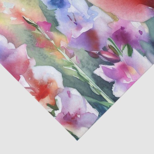 Gebied van Bloemen-Gladiolus (A) Waterverf Tissuepapier (Detail)