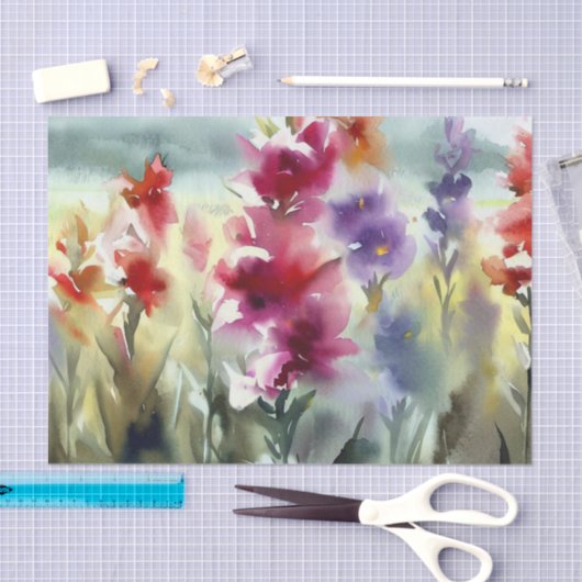 Gebied van Bloemen-Gladiolus (C) Waterverf Tissuepapier (Craft)