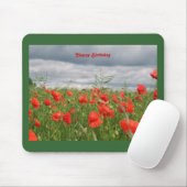 Gebied van bloemen "Happy Birthday" Mousepad Muismat (Met muis)
