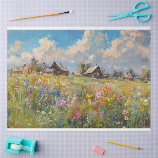 Gebied van Bloemen & Homestead Decoupage Tissuepapier (Craft)
