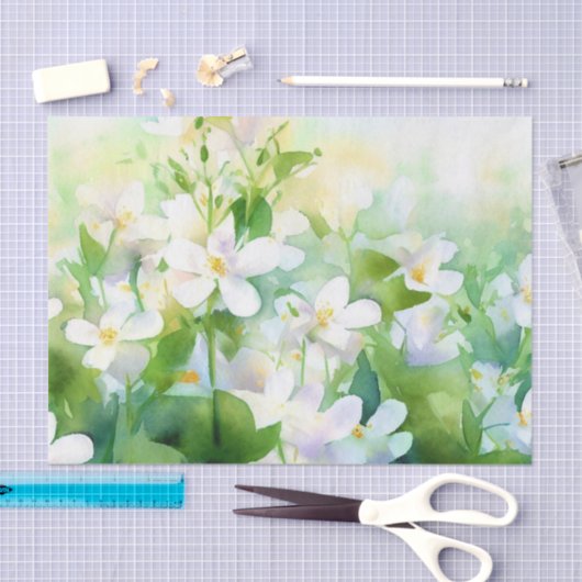 Gebied van Bloemen-Jasmijn (B) Waterverf Tissuepapier (Craft)