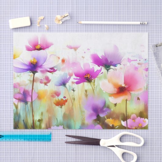 Gebied van Bloemen-Kosmos (D) Waterverf Tissuepapier (Craft)