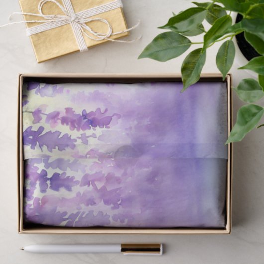 Gebied van Bloemen-Lavendel (C) Waterverf Tissuepapier (Geschenk)