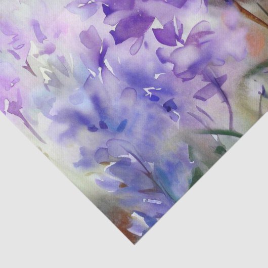 Gebied van Bloemen-Lila (A) Waterverf Tissuepapier (Detail)