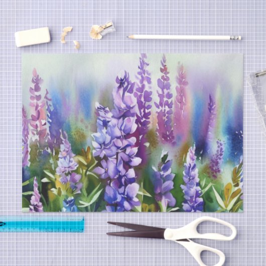 Gebied van Bloemen-Lupine (A) Waterverf Tissuepapier (Craft)