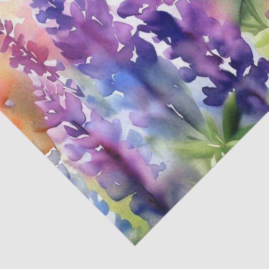 Gebied van Bloemen-Lupine (B) Waterverf Tissuepapier (Detail)