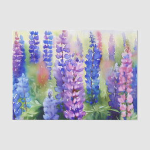 Gebied van Bloemen-Lupine (C) Waterverf Tissuepapier