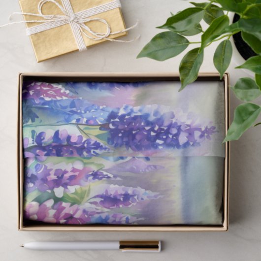 Gebied van Bloemen-Lupine (D) Waterverf Tissuepapier (Geschenk)