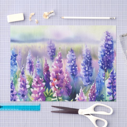 Gebied van Bloemen-Lupine (D) Waterverf Tissuepapier (Craft)