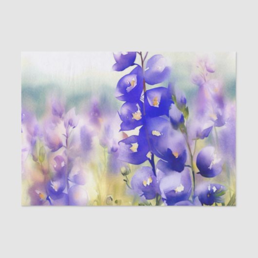 Gebied van Bloemen-Monkshood (B) Waterverf Tissuepapier (Voorkant)
