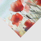 Gebied van Bloemen-Poppy (C) Waterverf Tissuepapier (Detail)