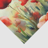 Gebied van Bloemen-Poppy (D) Waterverf Tissuepapier (Detail)