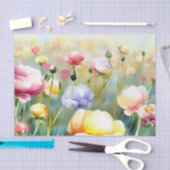 Gebied van Bloemen-Ranunculus (B) Waterverf Tissuepapier (Craft)