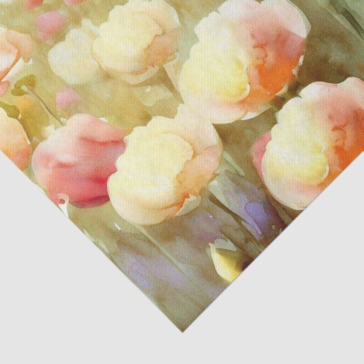 Gebied van Bloemen-Ranunculus (D) Waterverf Tissuepapier (Detail)