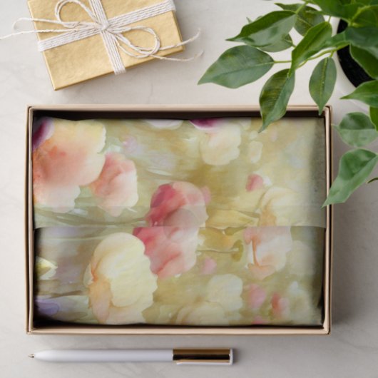 Gebied van Bloemen-Ranunculus (D) Waterverf Tissuepapier (Geschenk)