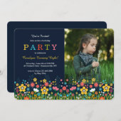 Gebied van Bloemen Rechthoekige Foto Uitnodiging (Voorkant / Achterkant)