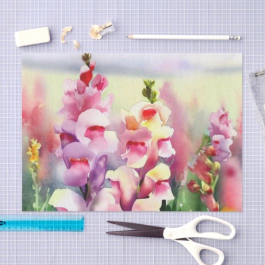 Gebied van Bloemen-Snapdragon (C) Waterverf Tissuepapier (Craft)