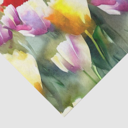 Gebied van Bloemen-Tulp (B) Waterverf Tissuepapier (Detail)