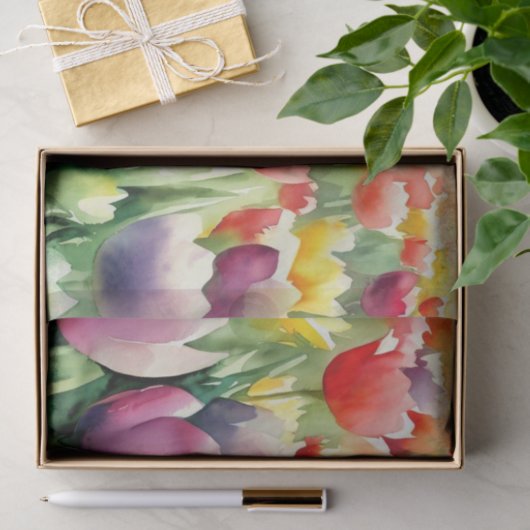 Gebied van Bloemen-Tulp (C) Waterverf Tissuepapier (Geschenk)