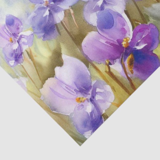 Gebied van Bloemen-Violet (C) Waterverf Tissuepapier (Detail)