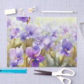 Gebied van Bloemen-Violet (C) Waterverf Tissuepapier (Craft)