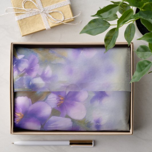 Gebied van Bloemen-Violet (D) Waterverf Tissuepapier (Geschenk)